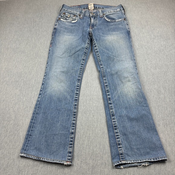Vintage True Religion Jeans Men 31X33 Fits 32x31 Blue Billy Bootcut Made In USA - Picture 2 of 16
